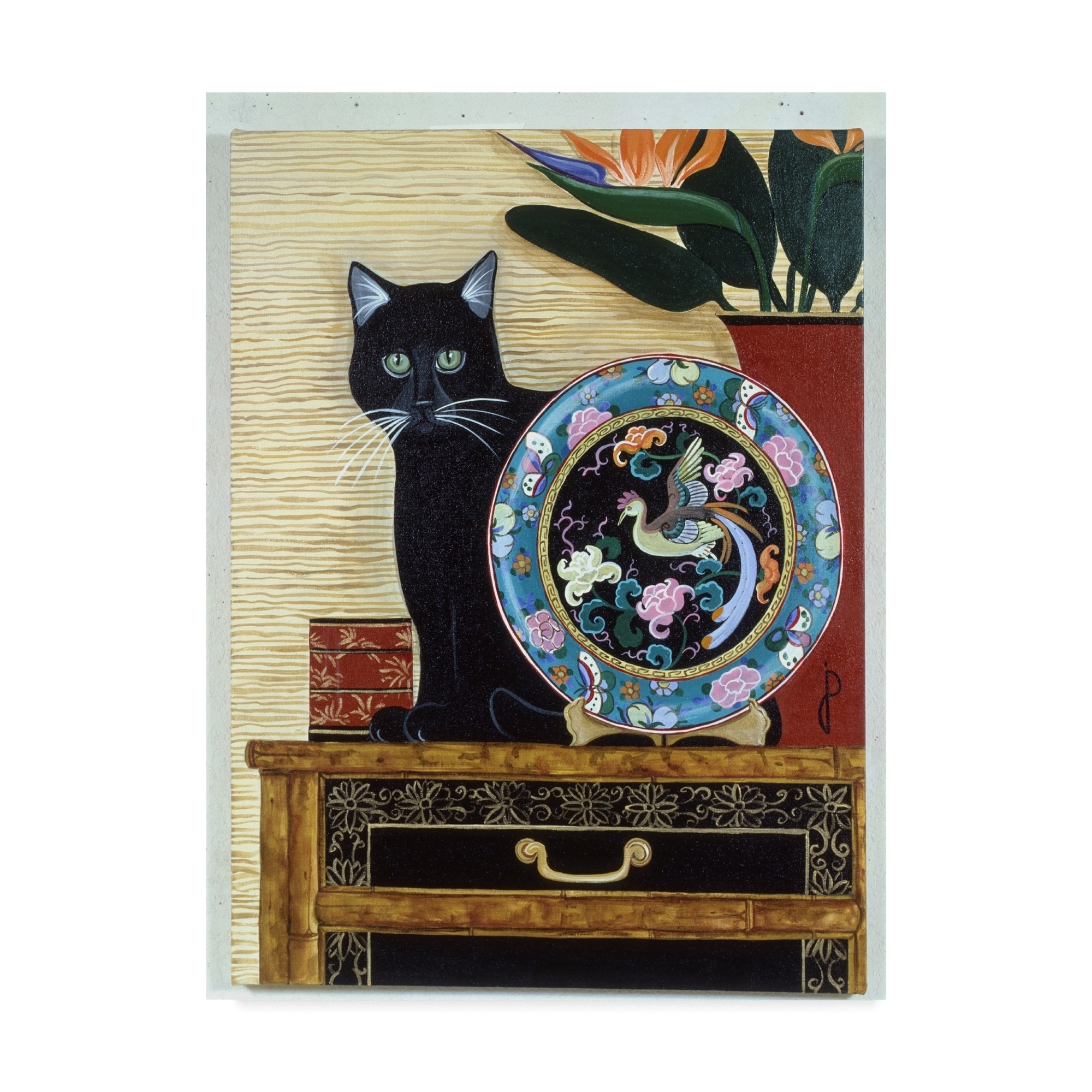 Jan Panico 'Oriental Plate' Canvas Art - Multi-color
