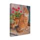 Janet Pidoux 'Ginger Cat On Doorstep' Canvas Art - Multi-color - Bed ...
