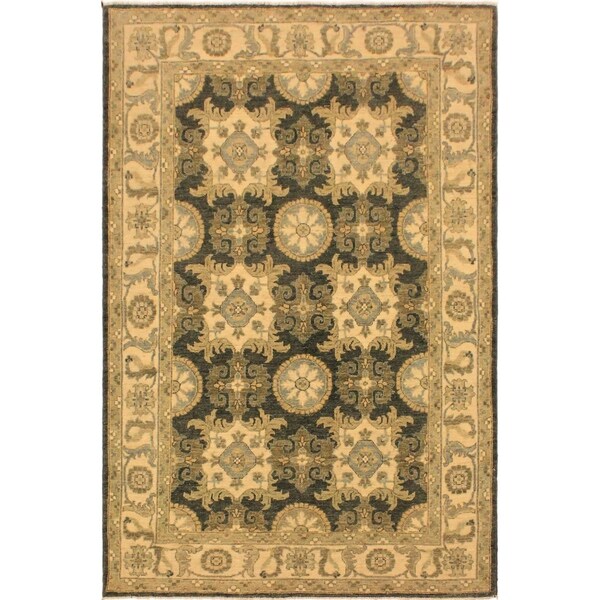 Kafkaz Peshawar Nida Gray Ivory Hand Knotted Rug 4 Ft 3 In Kafkaz Peshawar Nida Gray Ivory Hand Knotted Rug 4 Ft 3 In