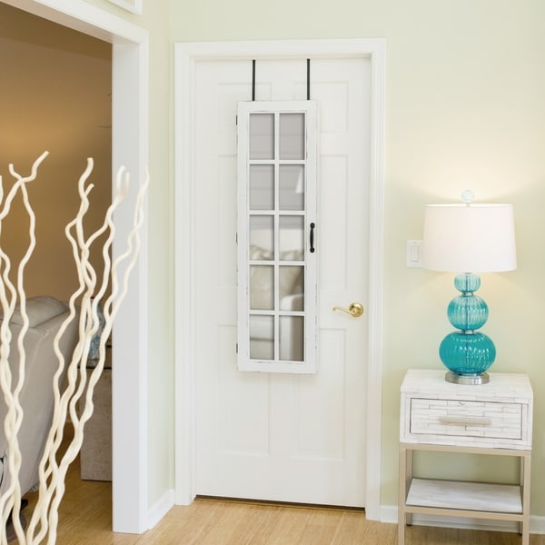 FirsTime® White Window Jewelry Armoire - 47"H x 14"W x 3"D