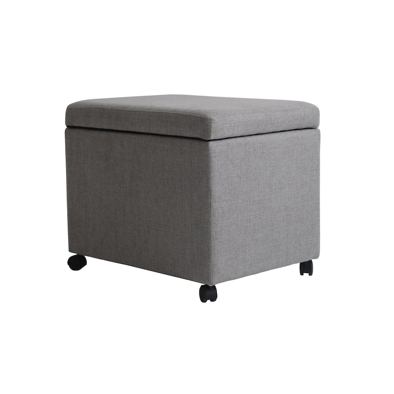Foster Home Office File Storage Ottoman by Christopher Knight Home - grey + black