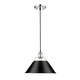 preview thumbnail 1 of 1, Orwell CH 1 Light Pendant - 14" in Chrome with Black Shade