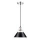 preview thumbnail 1 of 1, Orwell CH 1 Light Pendant - 10" in Chrome with Black Shade