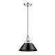 preview thumbnail 2 of 1, Orwell CH 1 Light Pendant - 10" in Chrome with Black Shade