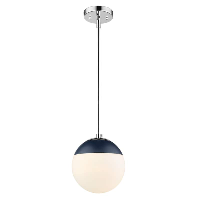 Dixon Mini Pendant in Aged Brass with Opal Glass and Aged Brass Cap