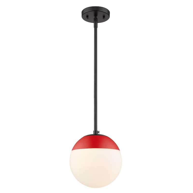 Dixon Mini Pendant in Aged Brass with Opal Glass and Aged Brass Cap
