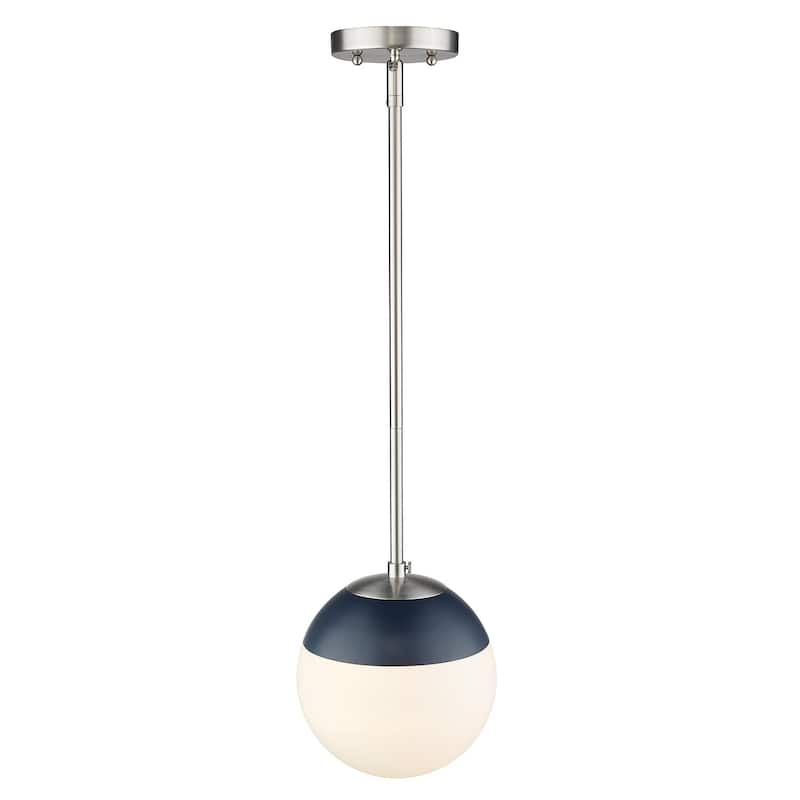 Dixon Mini Pendant in Aged Brass with Opal Glass and Aged Brass Cap