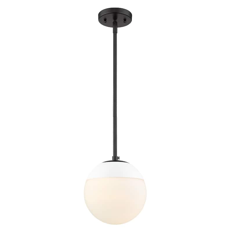 Dixon Mini Pendant in Aged Brass with Opal Glass and Aged Brass Cap
