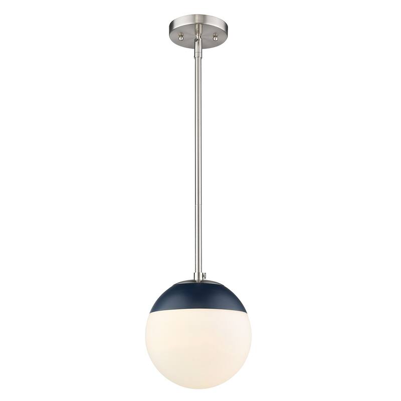 Dixon Mini Pendant in Aged Brass with Opal Glass and Aged Brass Cap