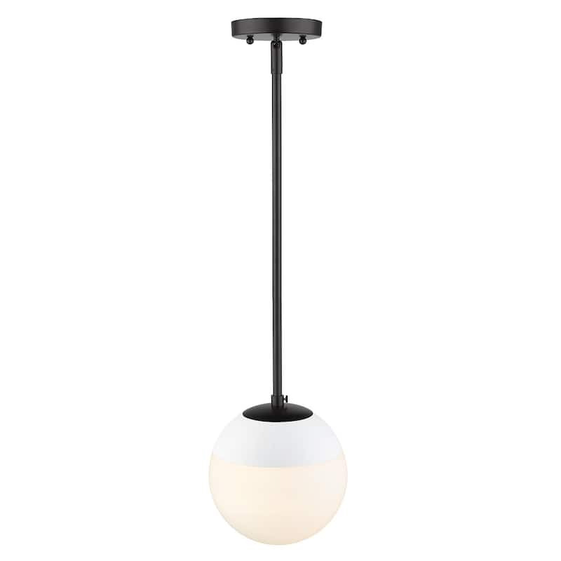 Dixon Mini Pendant in Aged Brass with Opal Glass and Aged Brass Cap