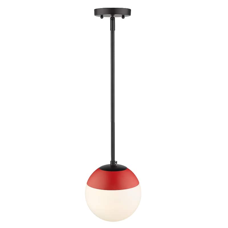 Dixon Mini Pendant in Aged Brass with Opal Glass and Aged Brass Cap
