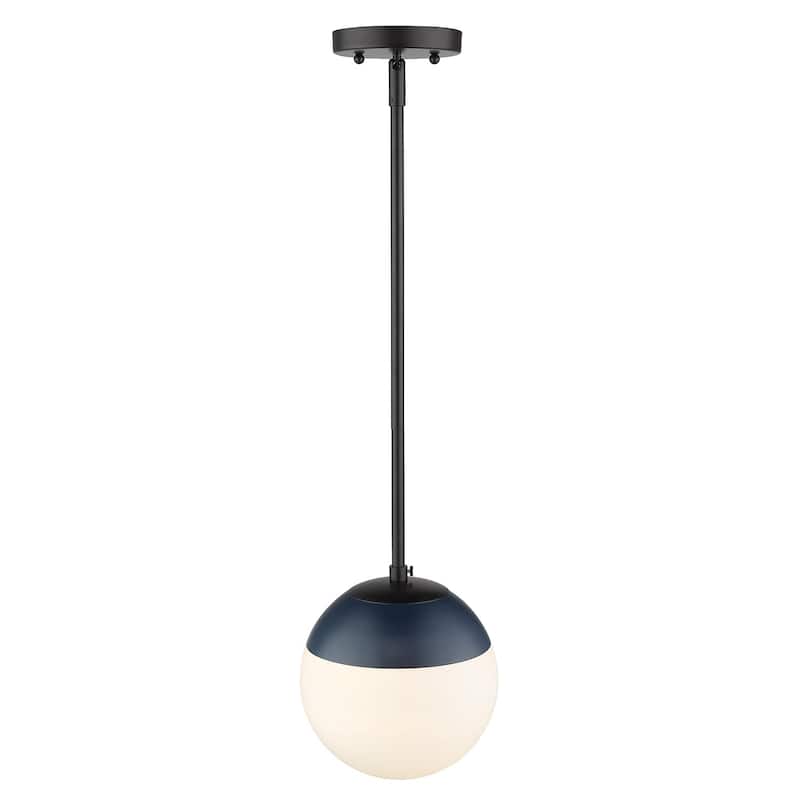 Dixon Mini Pendant in Aged Brass with Opal Glass and Aged Brass Cap