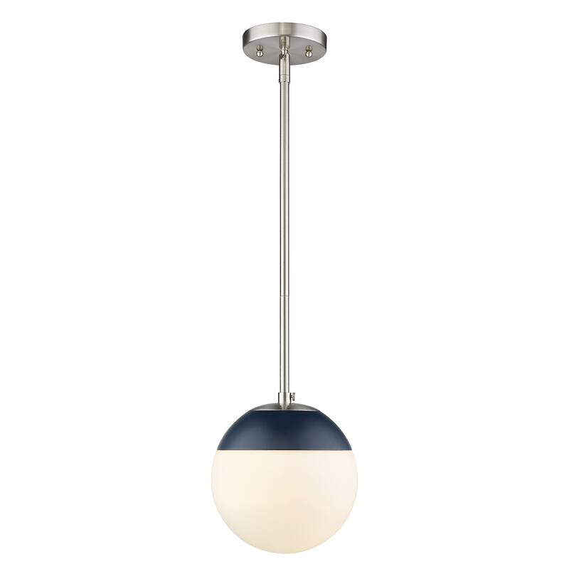 Dixon Mini Pendant in Aged Brass with Opal Glass and Aged Brass Cap