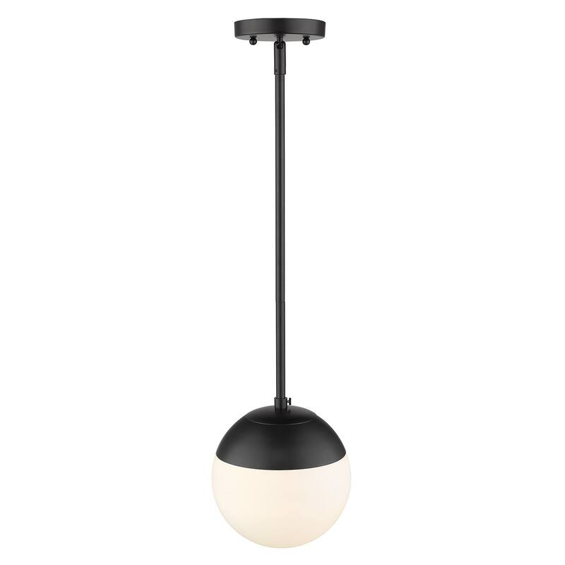 Dixon Mini Pendant in Aged Brass with Opal Glass and Aged Brass Cap