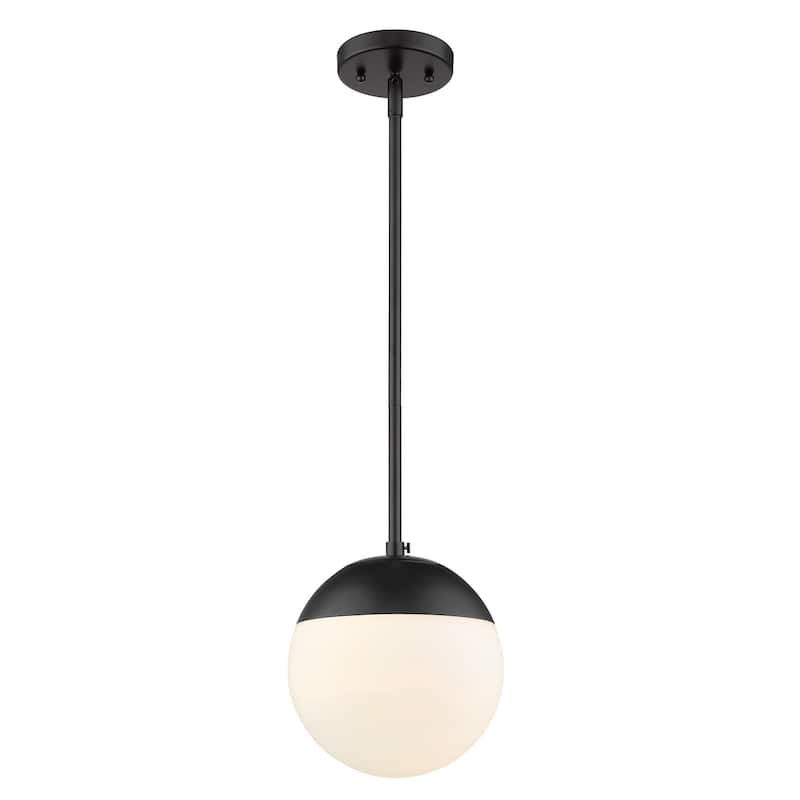 Dixon Mini Pendant in Aged Brass with Opal Glass and Aged Brass Cap