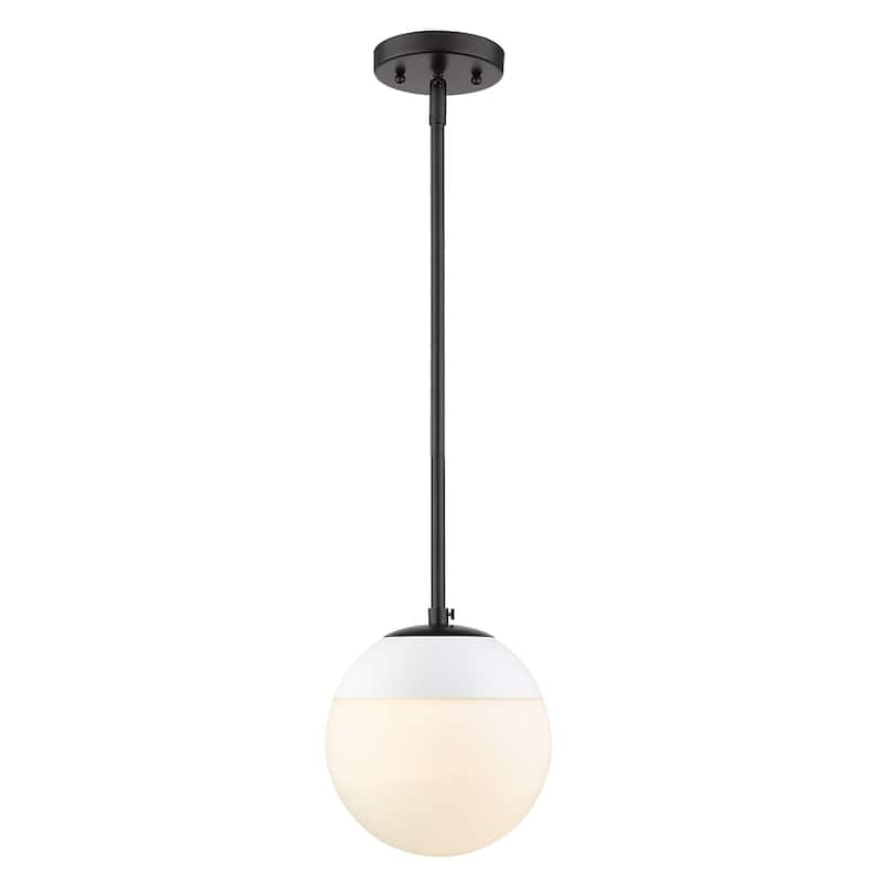 Dixon Mini Pendant in Aged Brass with Opal Glass and Aged Brass Cap