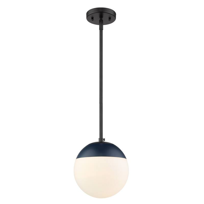 Dixon Mini Pendant in Aged Brass with Opal Glass and Aged Brass Cap