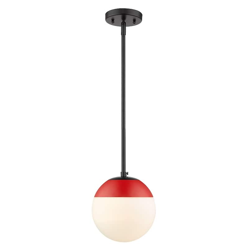 Dixon Mini Pendant in Aged Brass with Opal Glass and Aged Brass Cap
