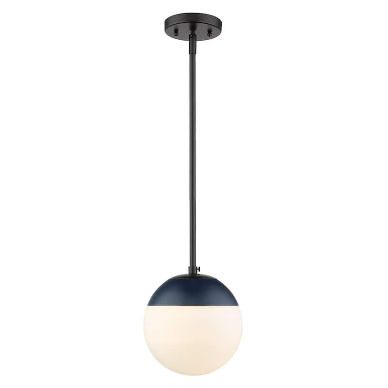 Dixon Mini Pendant in Aged Brass with Opal Glass and Aged Brass Cap