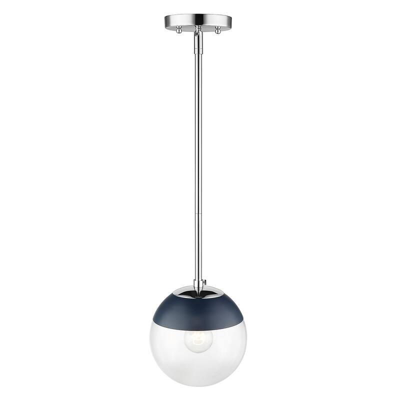 Dixon Mini Pendant in Aged Brass with Clear Glass and Aged Brass Cap