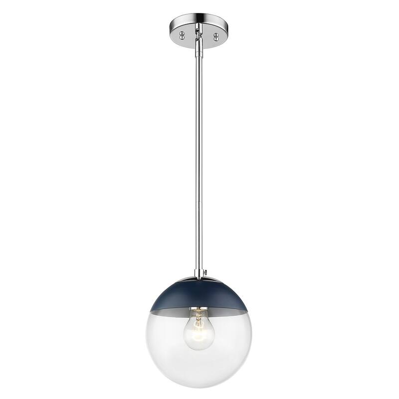 Dixon Mini Pendant in Aged Brass with Clear Glass and Aged Brass Cap
