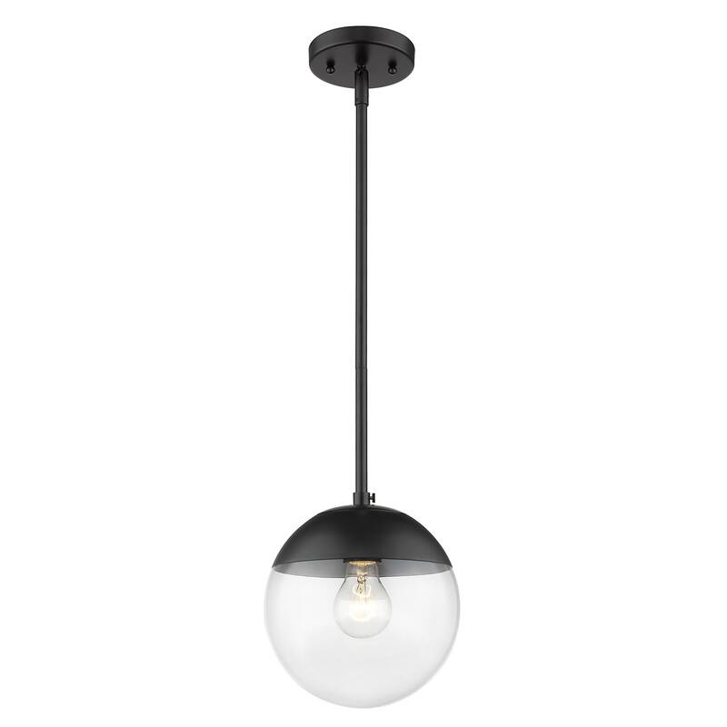 Dixon Mini Pendant in Aged Brass with Clear Glass and Aged Brass Cap