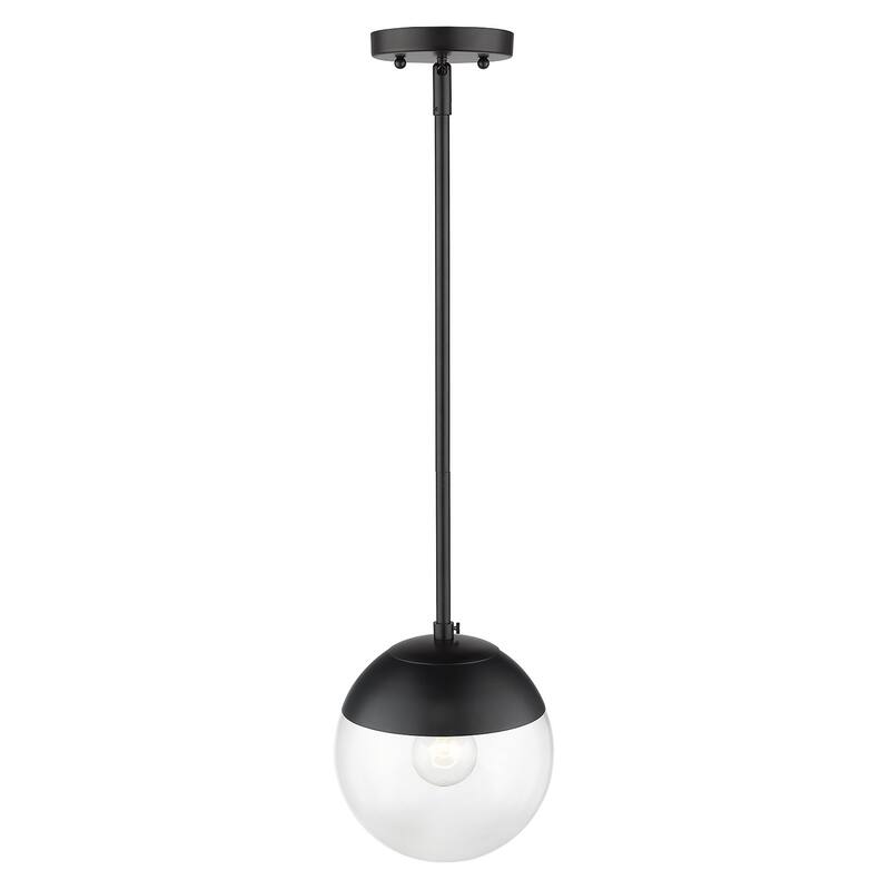 Dixon Mini Pendant in Aged Brass with Clear Glass and Aged Brass Cap