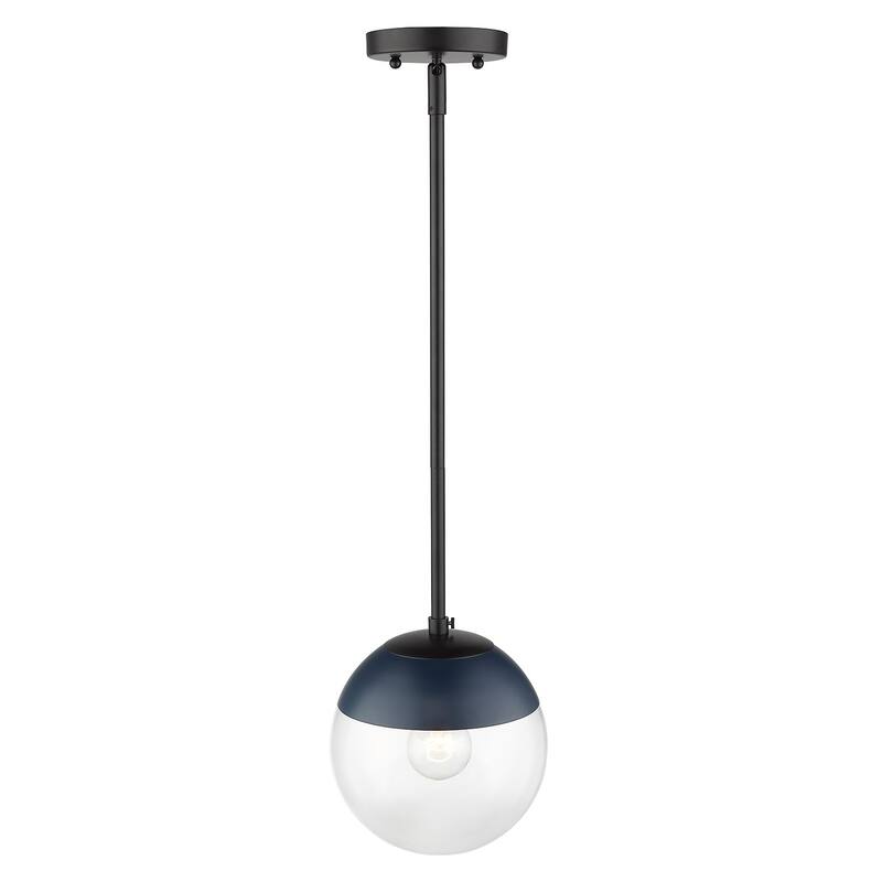 Dixon Mini Pendant in Aged Brass with Clear Glass and Aged Brass Cap