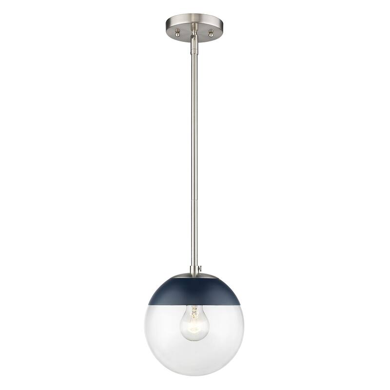 Dixon Mini Pendant in Aged Brass with Clear Glass and Aged Brass Cap