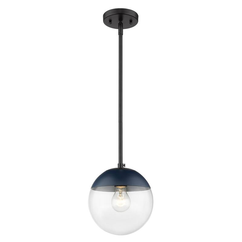Dixon Mini Pendant in Aged Brass with Clear Glass and Aged Brass Cap