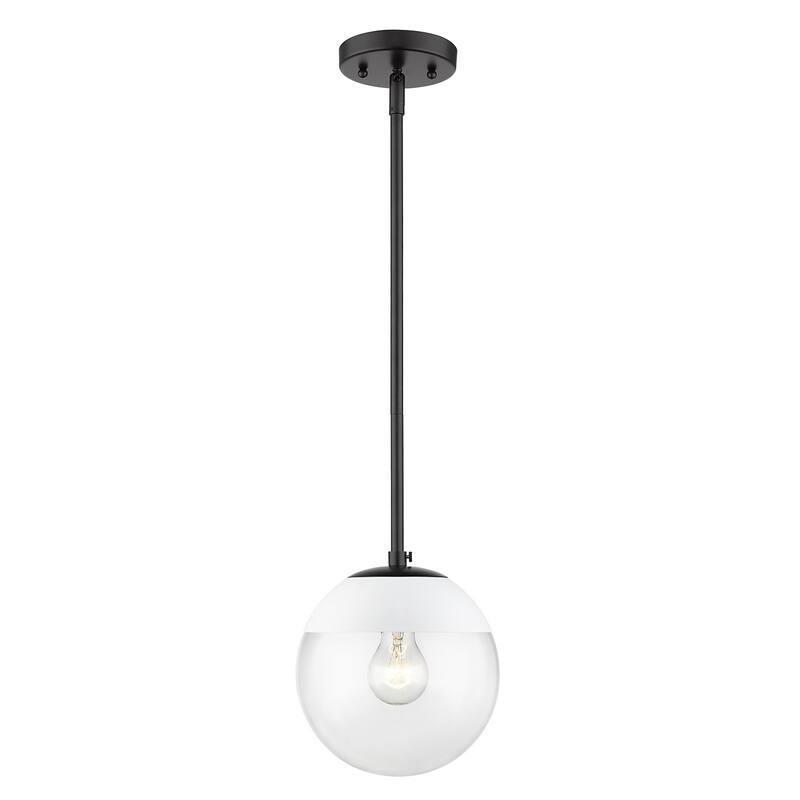 Dixon Mini Pendant in Aged Brass with Clear Glass and Aged Brass Cap