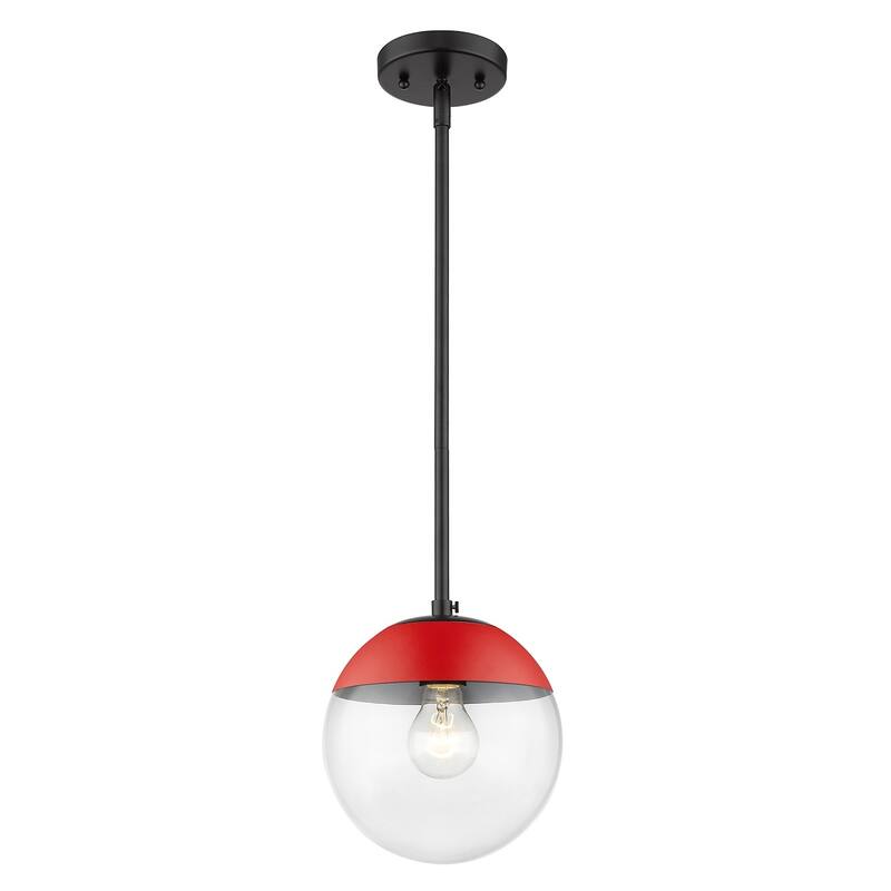 Dixon Mini Pendant in Aged Brass with Clear Glass and Aged Brass Cap