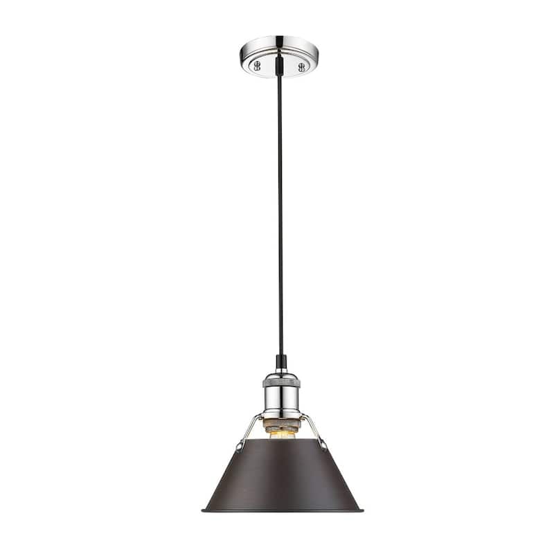 Orwell CH Mini Pendant - 7" in Chrome with Rubbed Bronze Shade