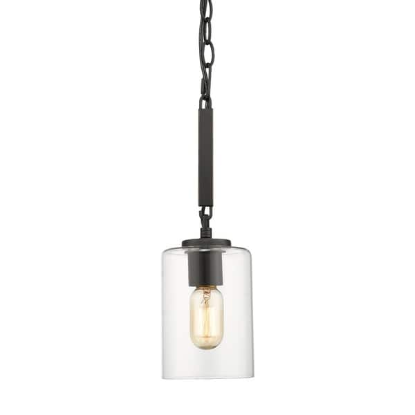 slide 2 of 3, Monroe Mini Pendant in Black with Clear Glass