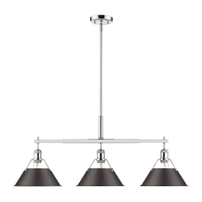 Orwell CH Linear Pendant in Chrome with Rubbed Bronze Shade
