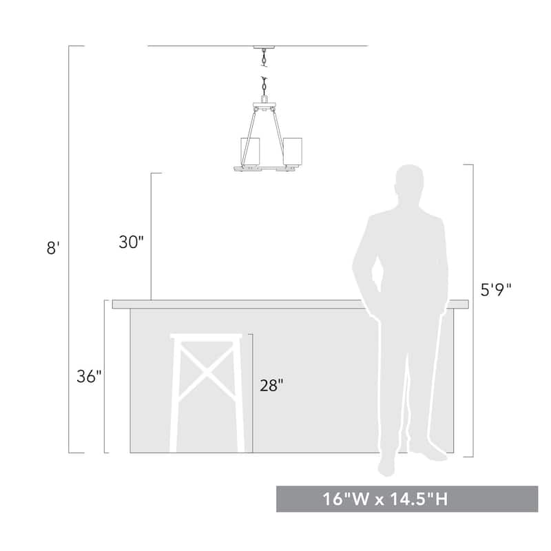 Monroe Convertible 3 Light Chandelier in Black with Clear Glass
