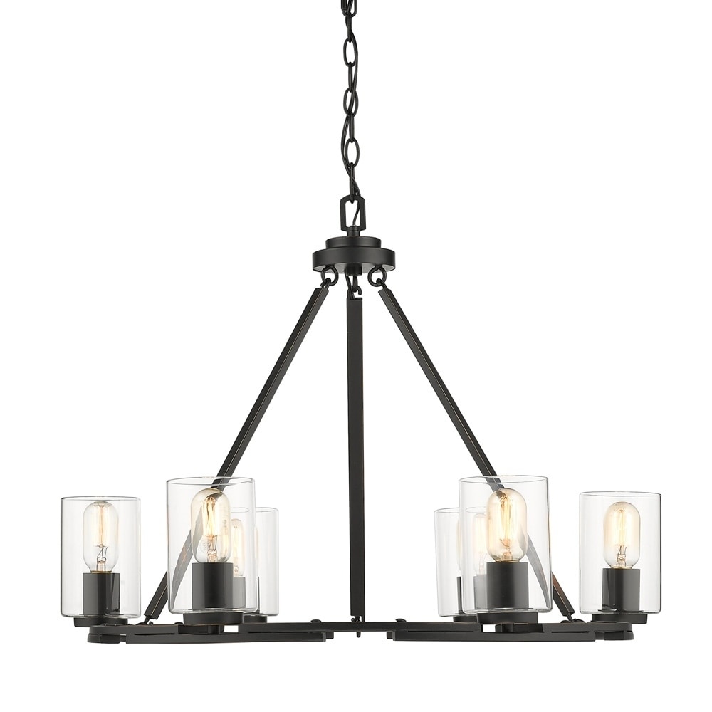 Monroe 6 Light Chandelier in Black with Clear Glass - Chandeliers For Bedrooms by Overstock.com