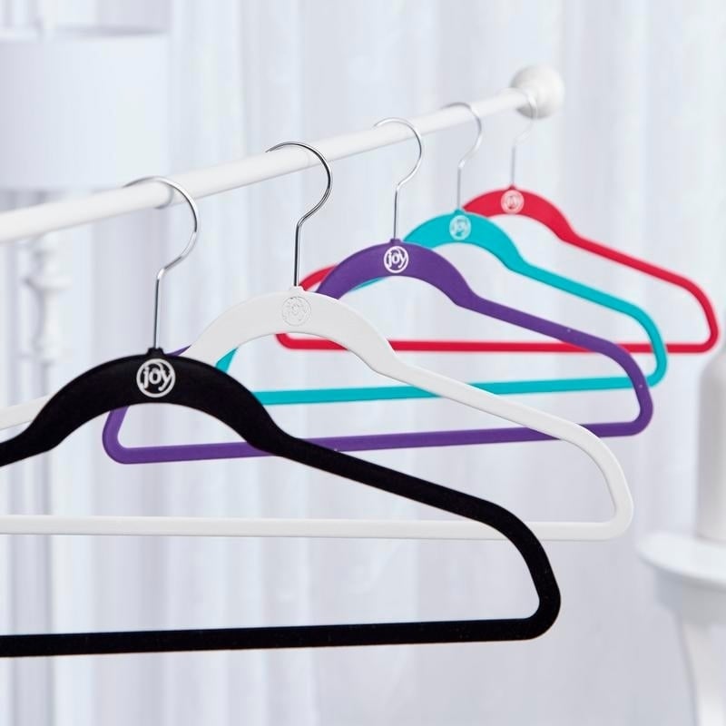 Joy Mangano The Joy Hangers 24-Pack Pants, Skirts & More Slimline Hanger Clips - Black