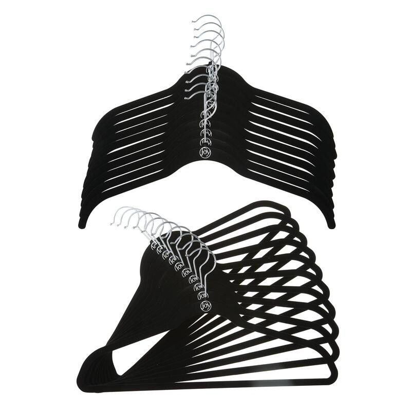 Joy Mangano The Joy Hangers 24-Pack Pants, Skirts & More Slimline Hanger Clips - Black