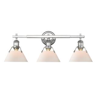 Orwell CH 3 Light Bath Vanity in Chrome with Opal Glass Shades