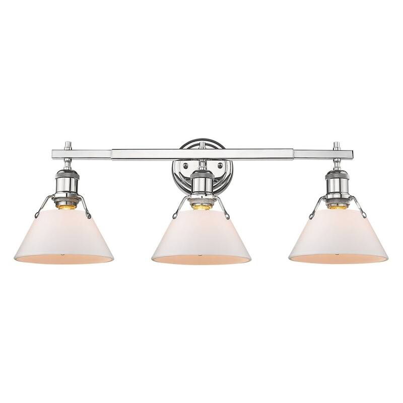 Orwell CH 3 Light Bath Vanity in Chrome with Opal Glass Shades