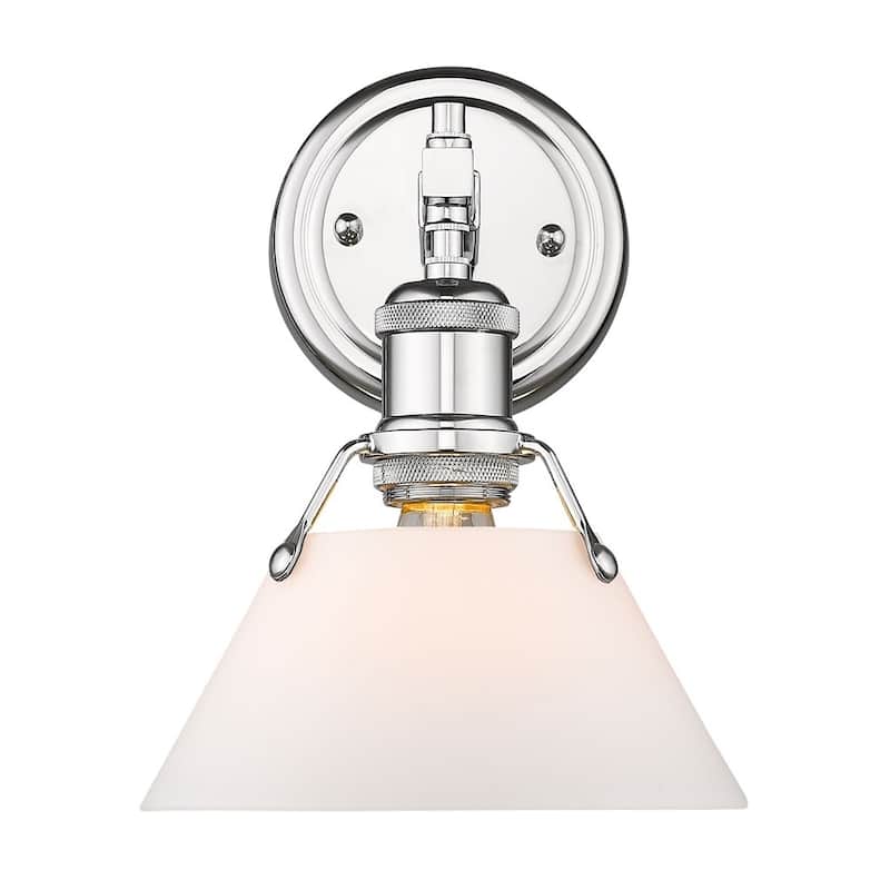 Orwell CH 1 Light Bath Vanity in Chrome with Opal Glass Shade - Chrome with opal glass