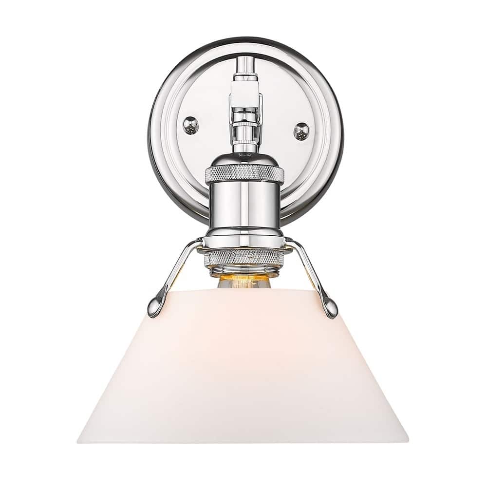 Orwell CH 1 Light Bath Vanity in Chrome with Opal Glass Shade - Chrome with opal glass