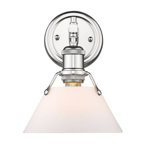 Orwell CH 1 Light Bath Vanity in Chrome with Opal Glass Shade - Chrome with opal glass