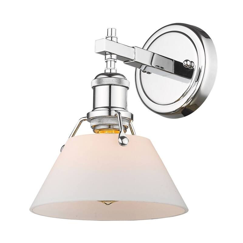 Orwell CH 1 Light Bath Vanity in Chrome with Opal Glass Shade - Chrome with opal glass