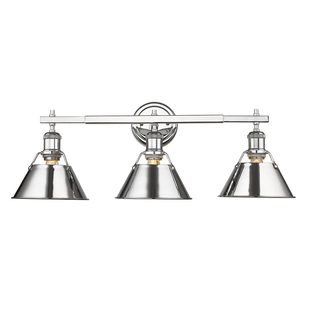 Orwell CH 3 Light Bath Vanity in Chrome with Chrome Shade
