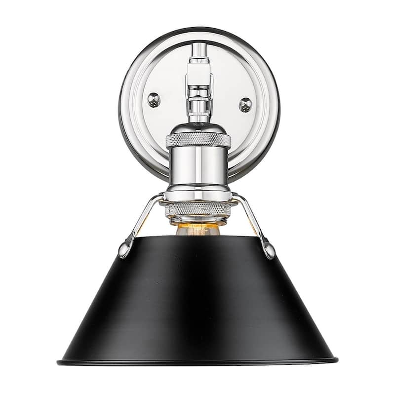 Orwell CH 1 Light Bath Vanity in Chrome with Black Shade