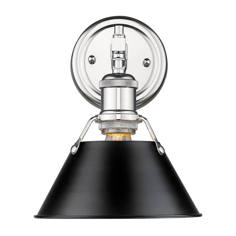 Orwell CH 1 Light Bath Vanity in Chrome with Black Shade