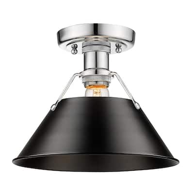 Orwell CH Flush Mount in Chrome with Black Shade
