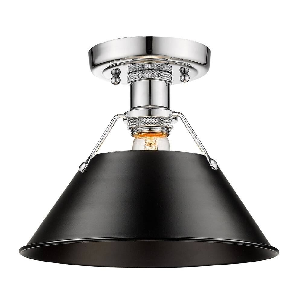 Orwell CH Flush Mount in Chrome with Black Shade